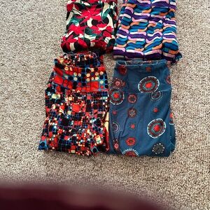Lularoe Colorful Patterned Leggings  4 pairs os